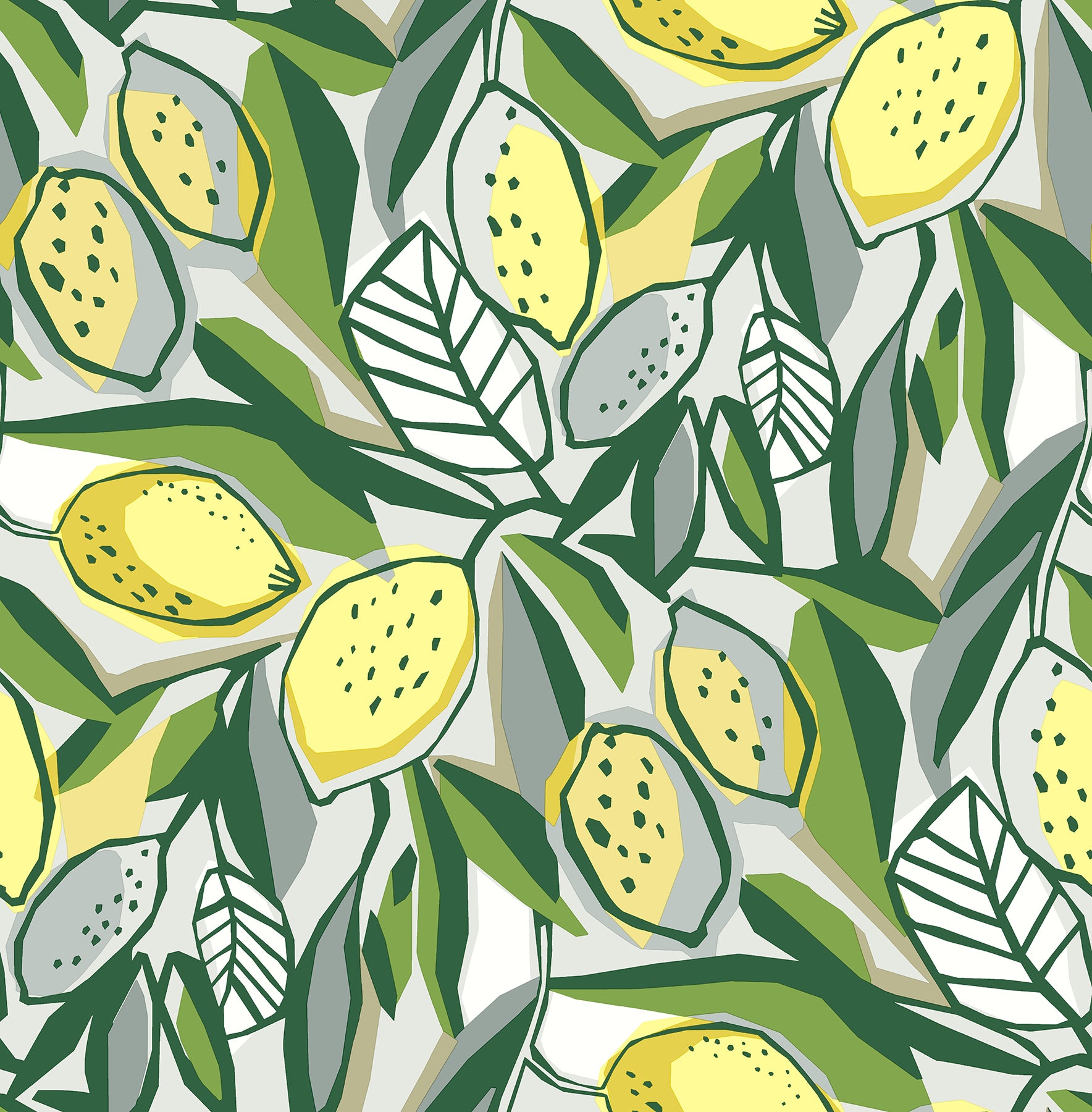 A-Street Prints Meyer Yellow Citrus Wallpaper, 20.5-in by 33-ft