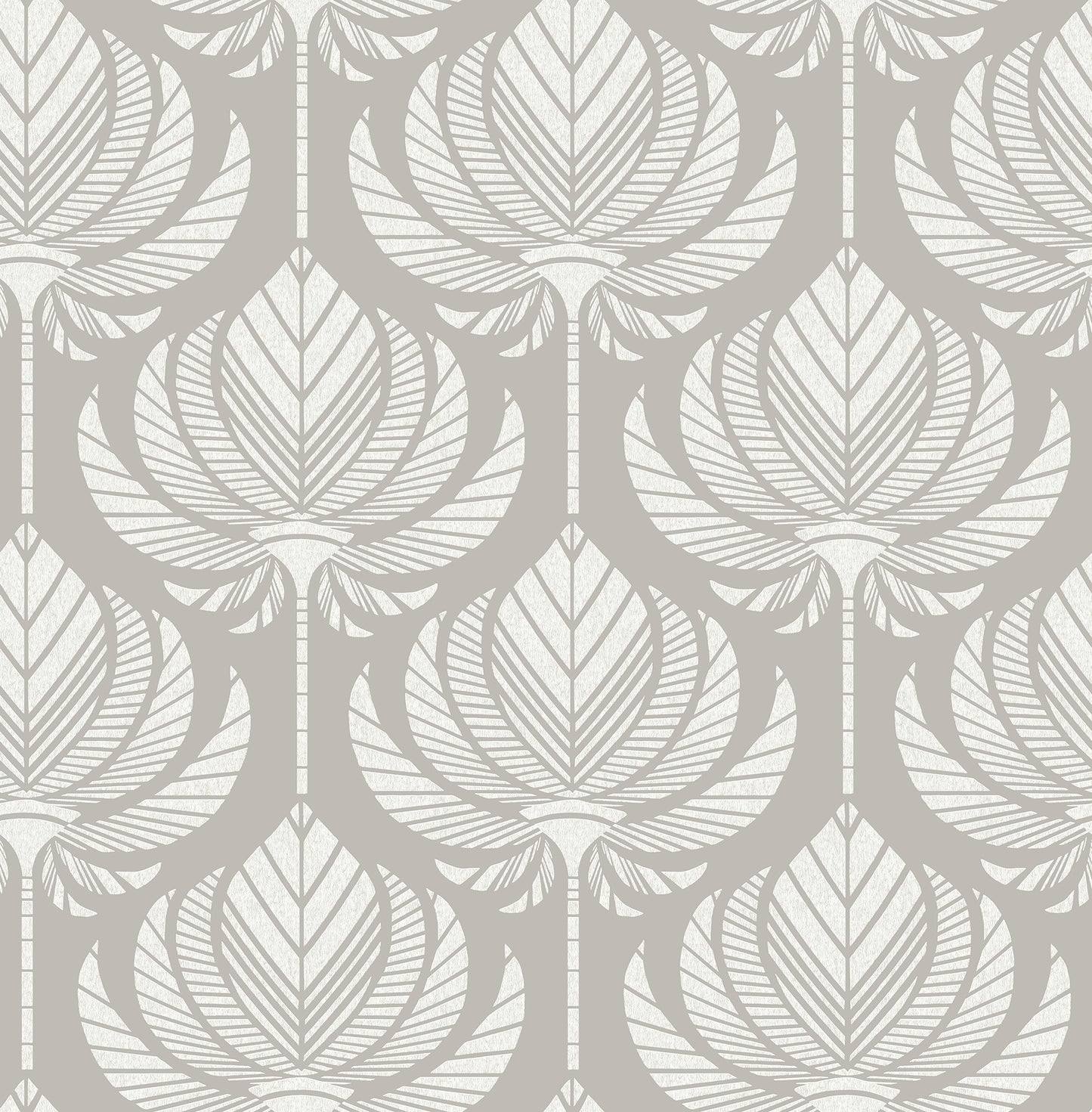 A-Street Prints Palmier Grey Lotus Fan Wallpaper, 20.5-in by 33-ft