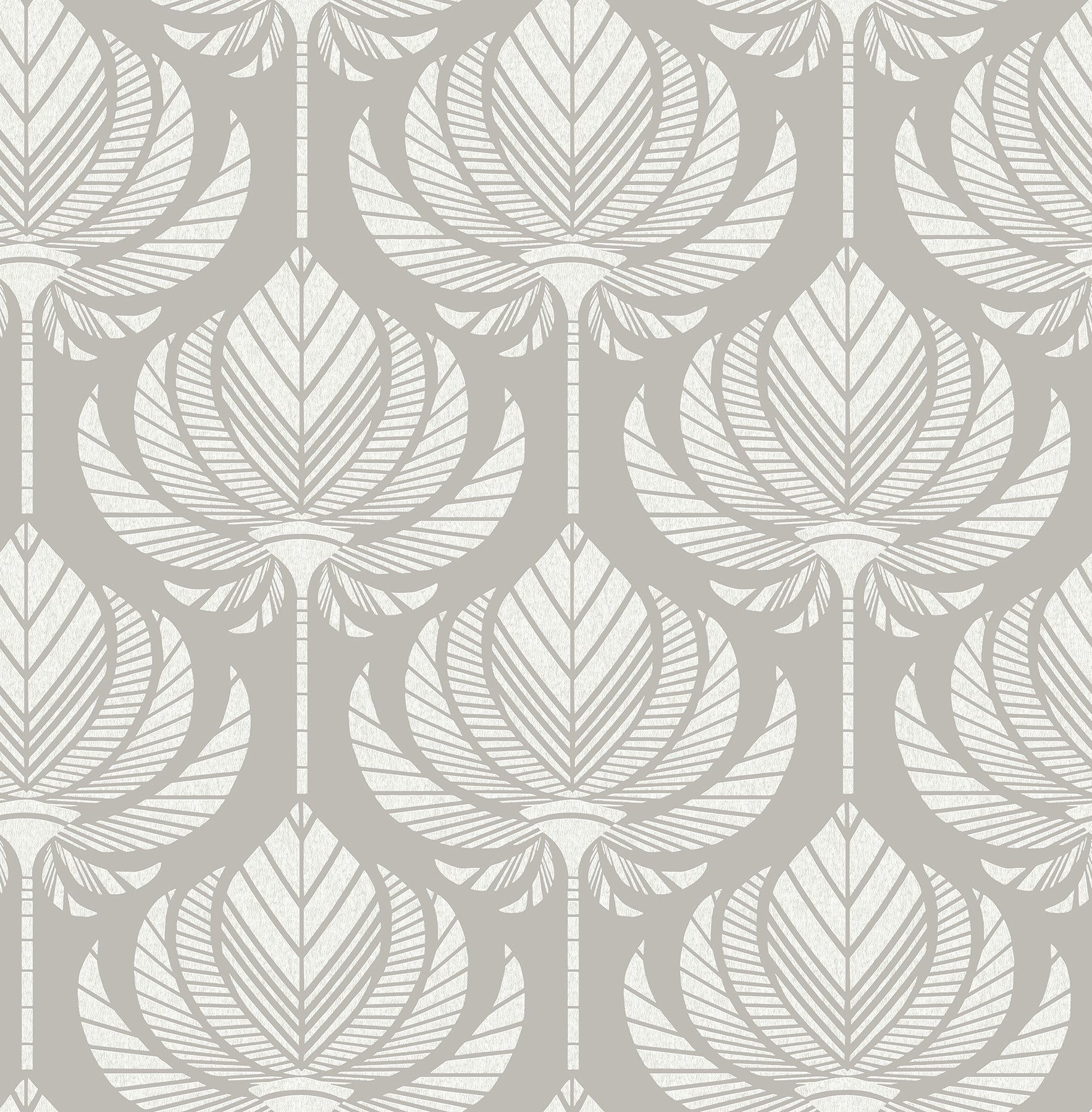 A-Street Prints Palmier Grey Lotus Fan Wallpaper, 20.5-in by 33-ft