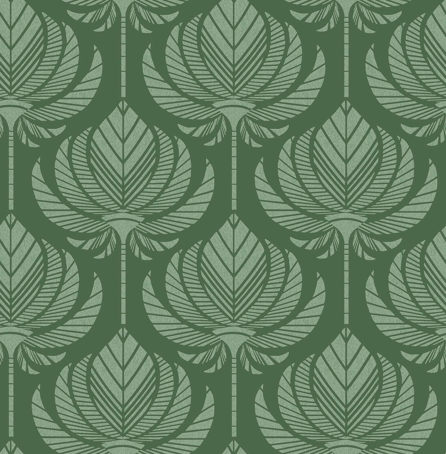 A-Street Prints Palmier Green Lotus Fan Wallpaper, 20.5-in by 33-ft