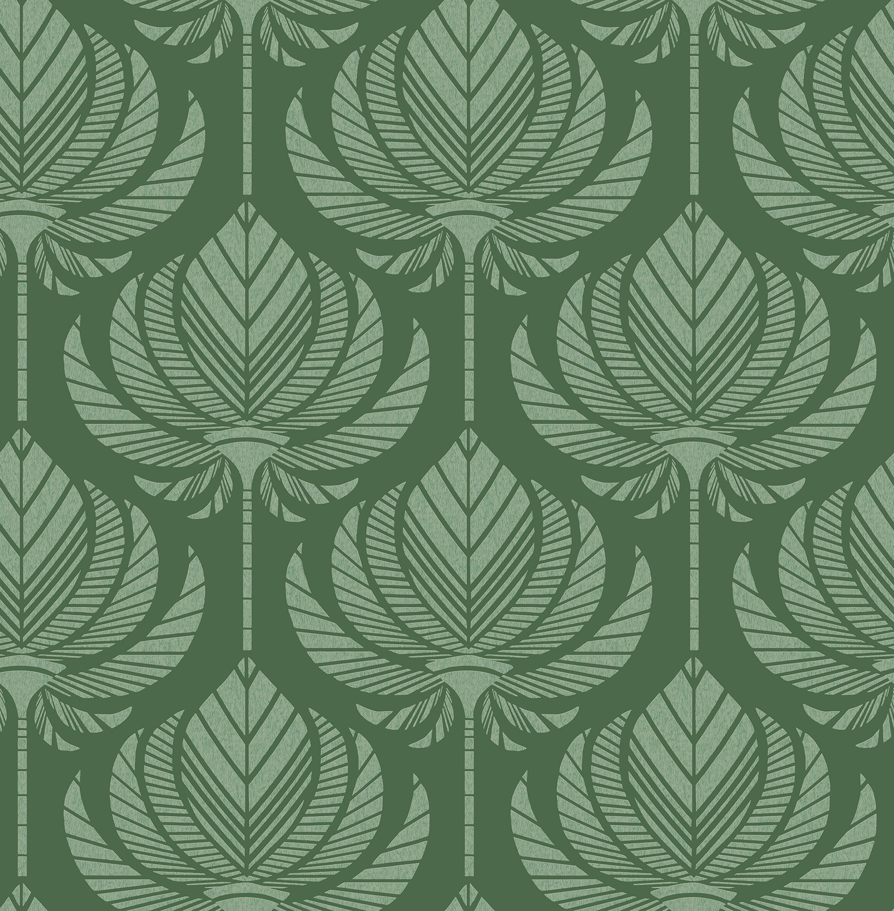 A-Street Prints Palmier Green Lotus Fan Wallpaper, 20.5-in by 33-ft