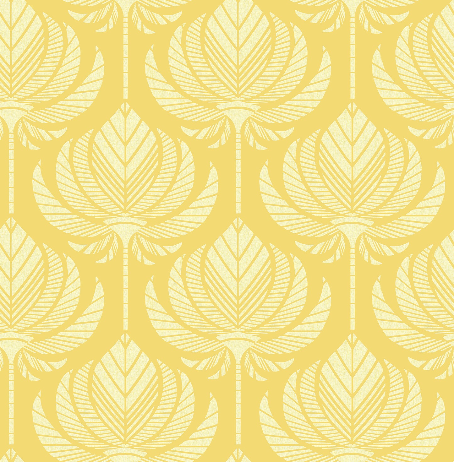 A-Street Prints Palmier Yellow Lotus Fan Wallpaper, 20.5-in by 33-ft