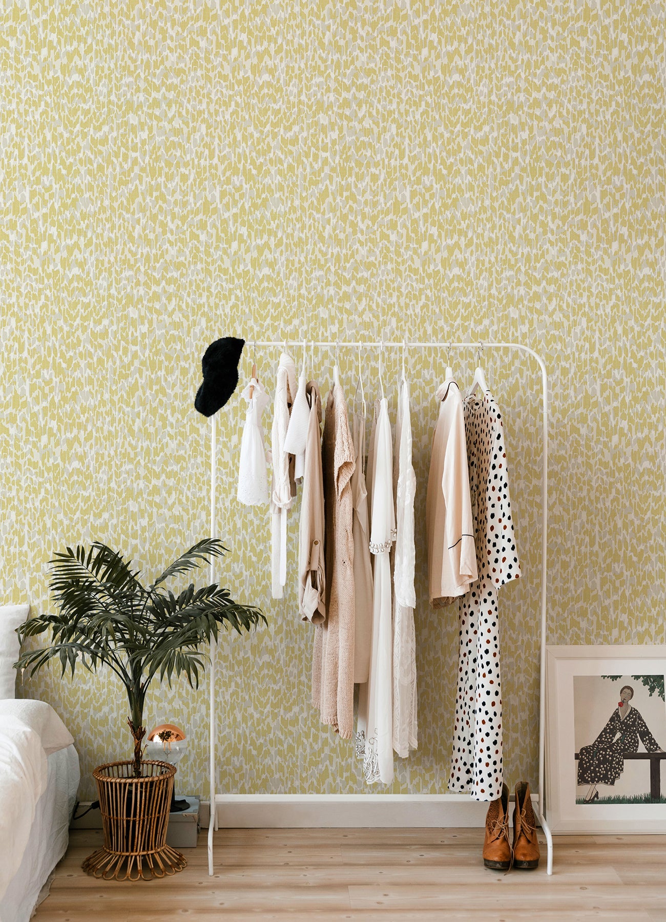 A-Street Prints Flavia Yellow Animal Print Wallpaper, 20.5-in by 33-ft