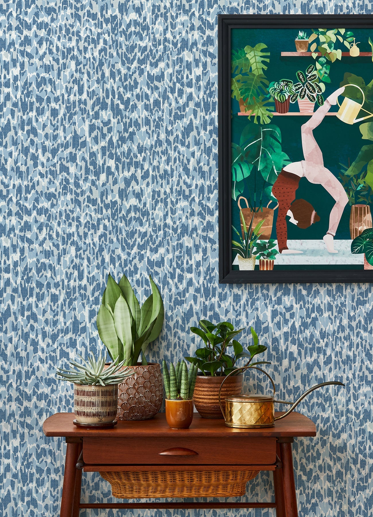 A-Street Prints Flavia Blue Animal Print Wallpaper, 20.5-in by 33-ft