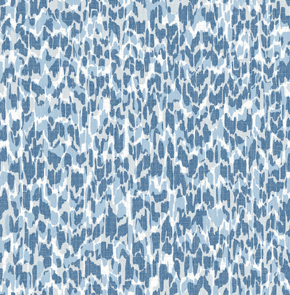 A-Street Prints Flavia Blue Animal Print Wallpaper, 20.5-in by 33-ft