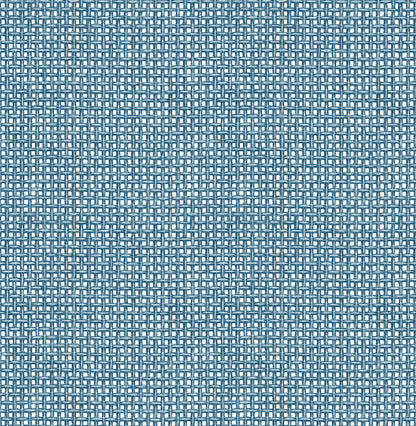 A-Street Prints Zia Blue Basketweave Wallpaper, 20.5-in by 33-ft