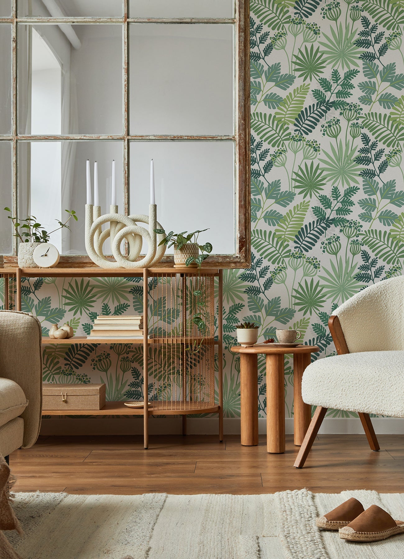 A-Street Prints Praslin Green Botanical Wallpaper, 20.5-in by 33-ft