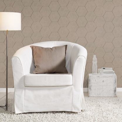 Advantage Bascom Light Grey Stone Hexagon Wallpaper, 21-in by 33-ft