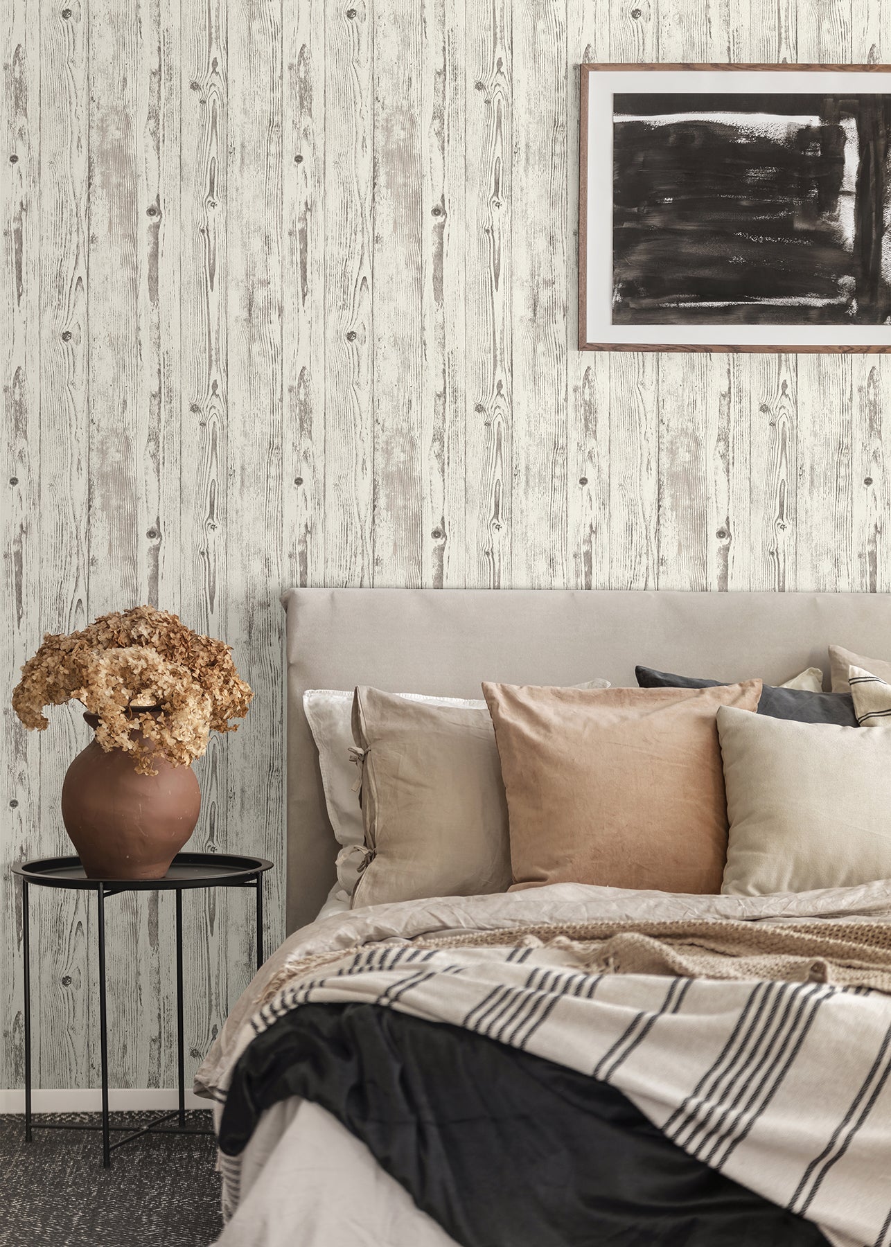 Advantage Albright White Weathered Oak Panels Wallpaper, 21-in by 33-ft