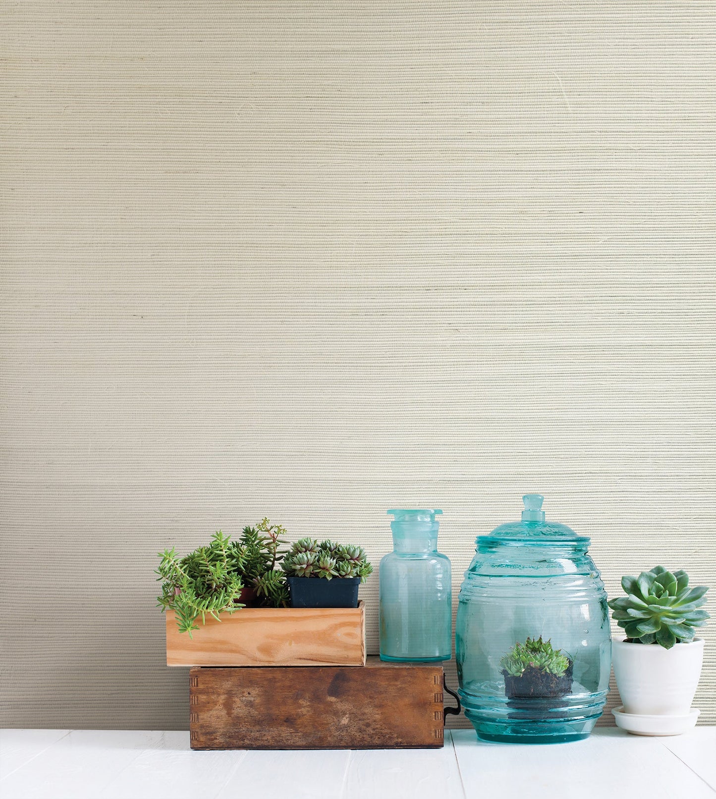 Advantage Battan Cream Grasscloth Wallpaper, 36-in by 24-ft