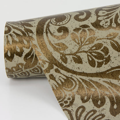 A-Street Prints Artemis Bronze Floral Damask Wallpaper, 20.9-in by 33-ft