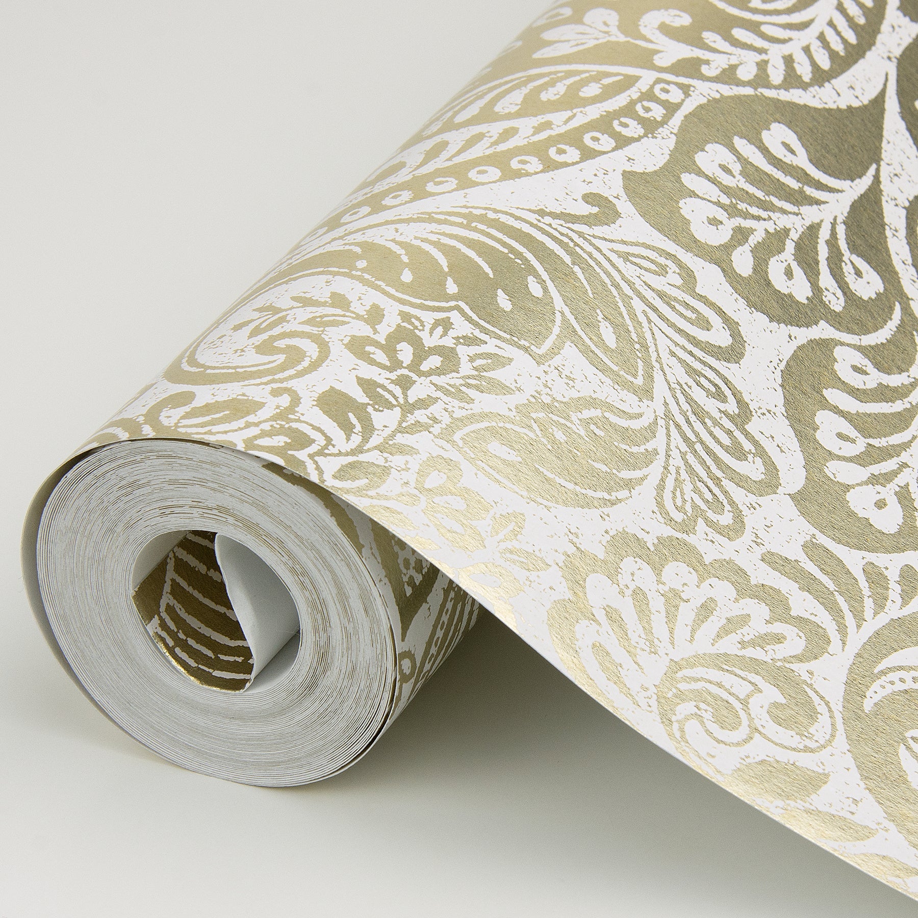 A-Street Prints Artemis Gold Floral Damask Wallpaper, 20.9-in by 33-ft