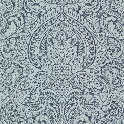 A-Street Prints Artemis Sapphire Floral Damask Wallpaper, 20.9-in by 33-ft