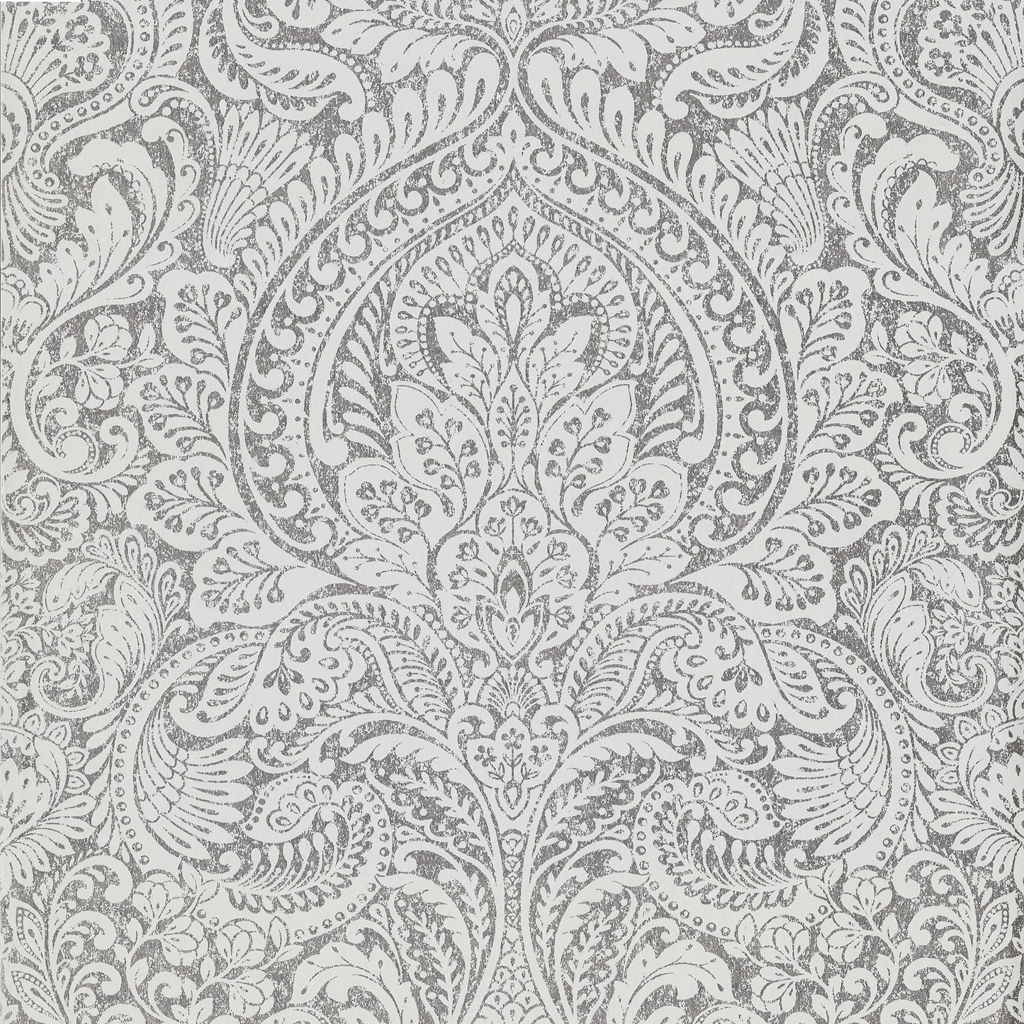 A-Street Prints Artemis Silver Floral Damask Wallpaper, 20.9-in by 33-ft