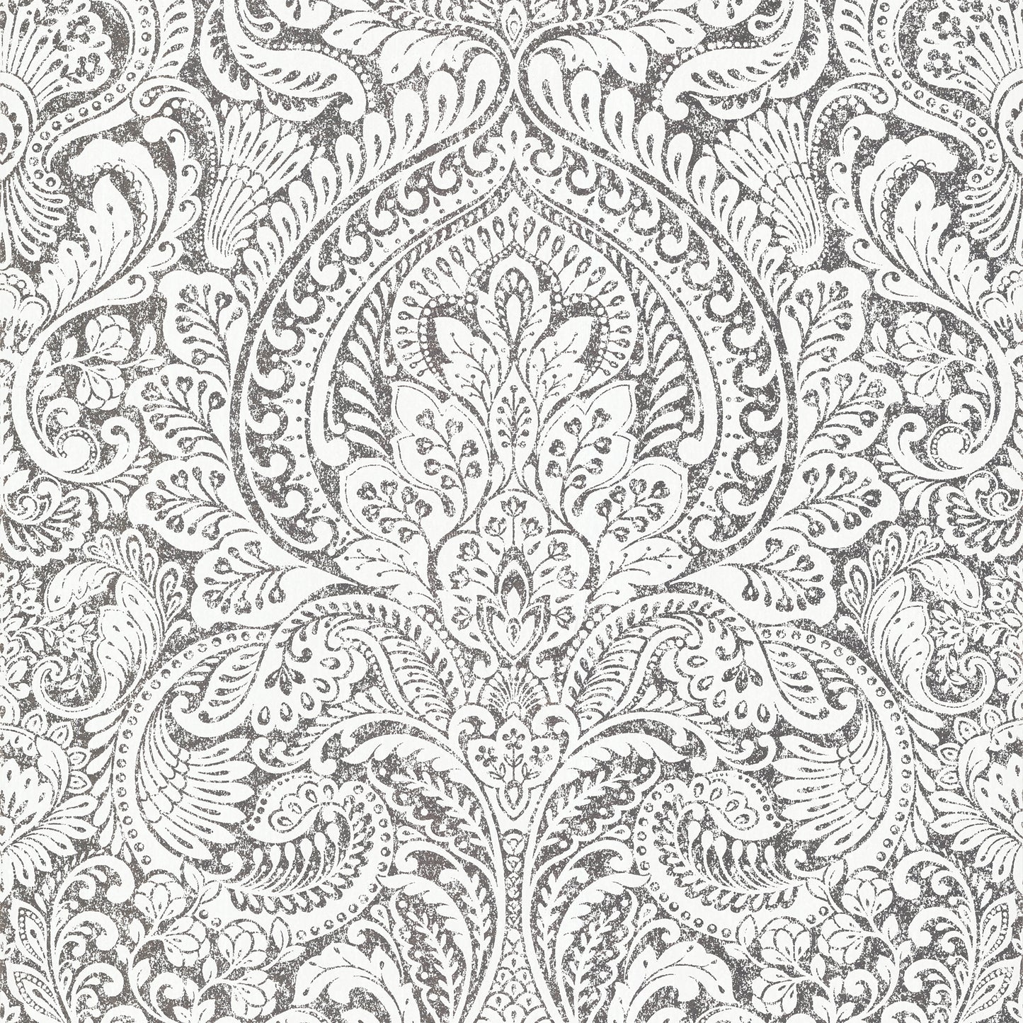 A-Street Prints Artemis Platinum Floral Damask Wallpaper, 20.9-in by 33-ft