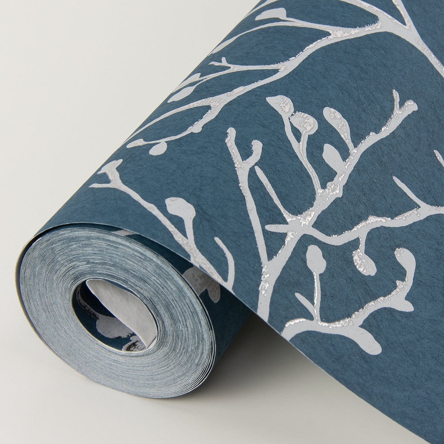 A-Street Prints Koura Sapphire Budding Branches Wallpaper, 20.9-in by 33-ft