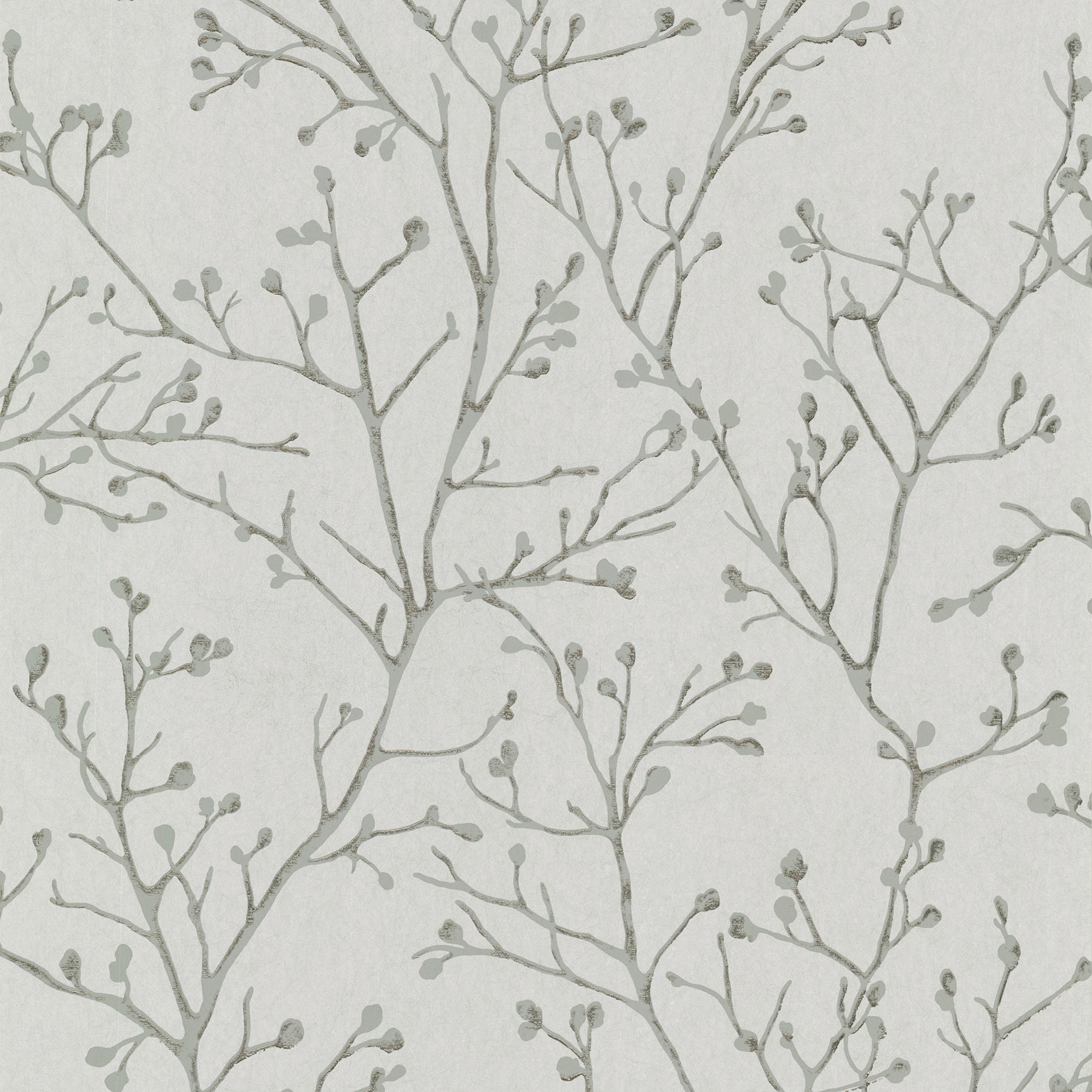 A-Street Prints Koura Platinum Budding Branches Wallpaper, 20.9-in by 33-ft