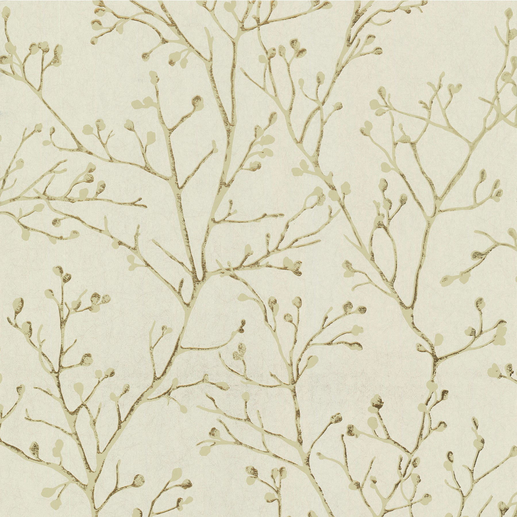 A-Street Prints Koura Gold Budding Branches Wallpaper, 20.9-in by 33-ft