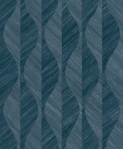 Advantage Oresome Indigo Ogee Wallpaper, 20.9-in by 33-ft