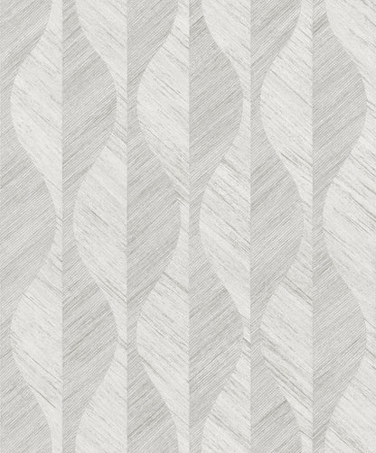 Advantage Oresome Silver Ogee Wallpaper, 20.9-in by 33-ft