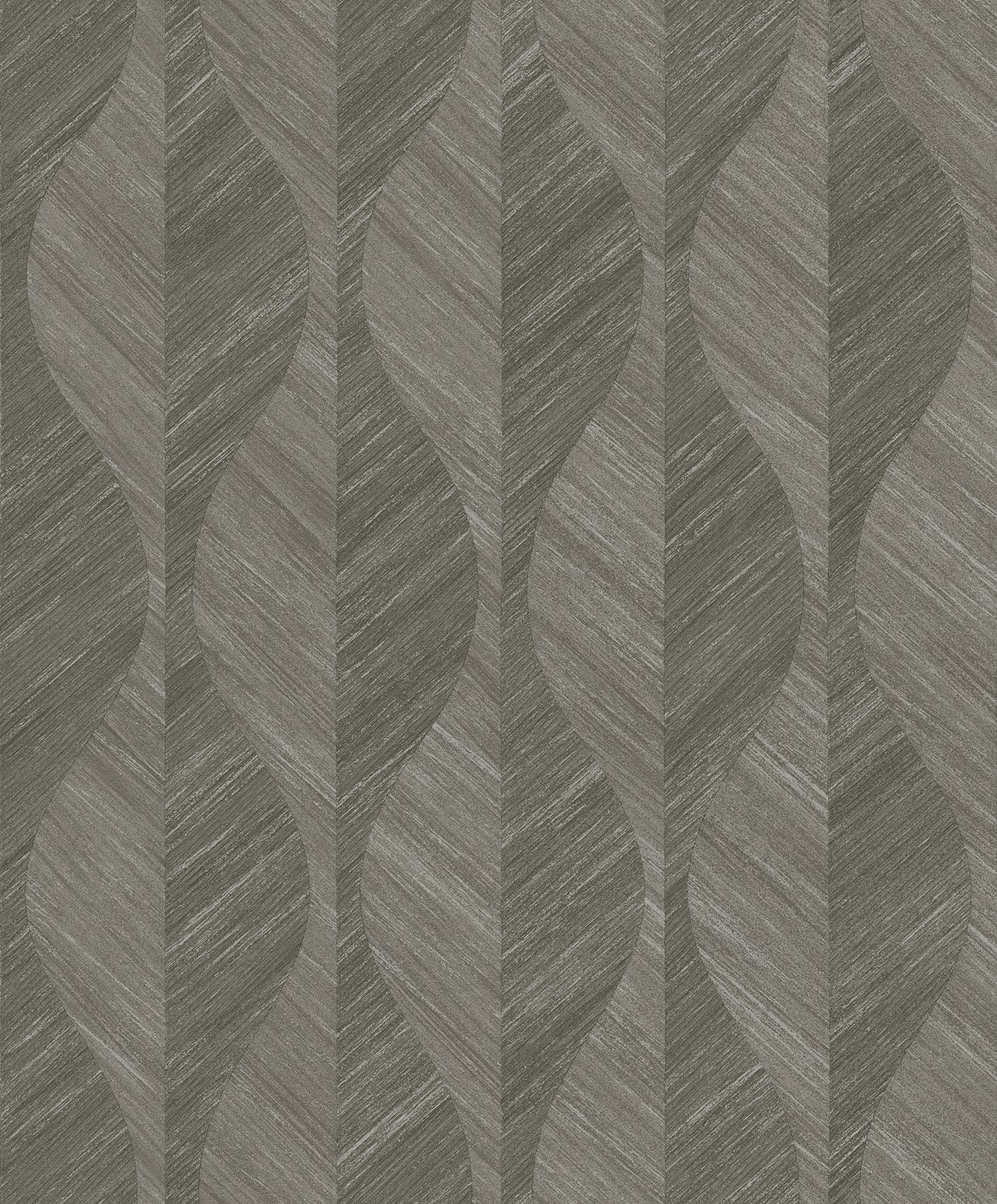 Advantage Oresome Dark Grey Grey Ogee Wallpaper, 20.9-in by 33-ft