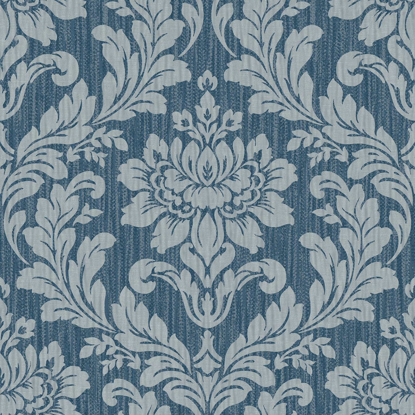 Advantage Galois Blue Damask Wallpaper, 20.9-in by 33-ft