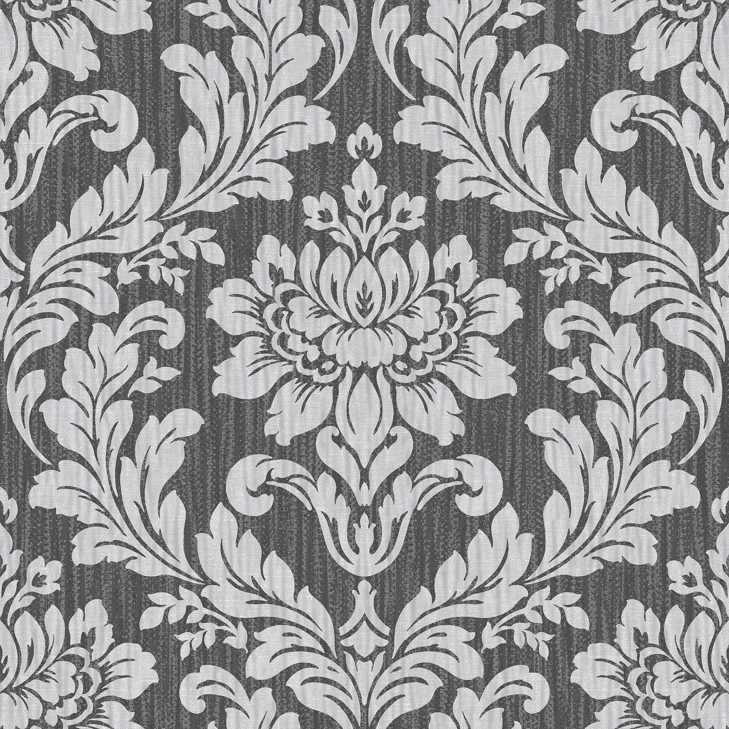 Advantage Galois Silver Damask Wallpaper, 20.9-in by 33-ft