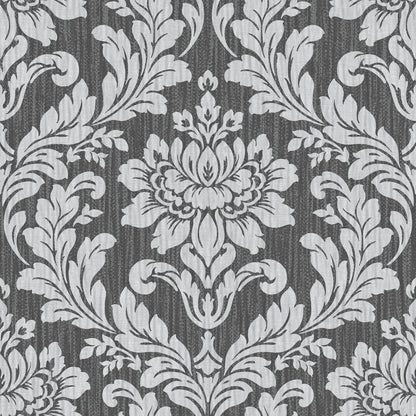 Advantage Galois Silver Damask Wallpaper, 20.9-in by 33-ft