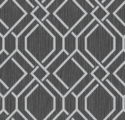 Advantage Frege Charcoal Trellis Wallpaper, 20.9-in by 33-ft