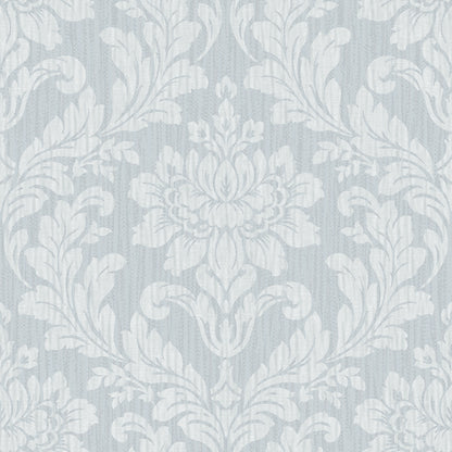 Advantage Galois Light Blue Damask Wallpaper, 20.9-in by 33-ft