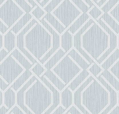 Advantage Frege Light Blue Trellis Wallpaper, 20.9-in by 33-ft