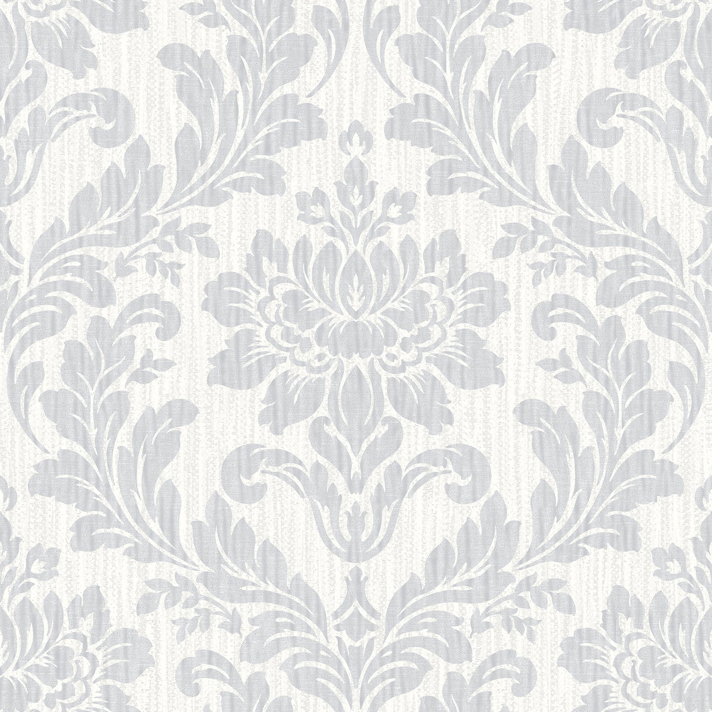 Advantage Galois Light Grey Damask Wallpaper, 20.9-in by 33-ft