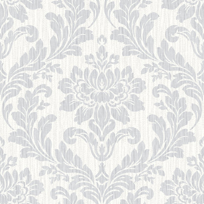 Advantage Galois Light Grey Damask Wallpaper, 20.9-in by 33-ft