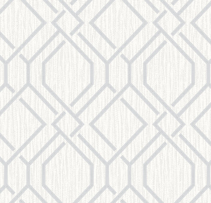 Advantage Frege Silver Trellis Wallpaper, 20.9-in by 33-ft