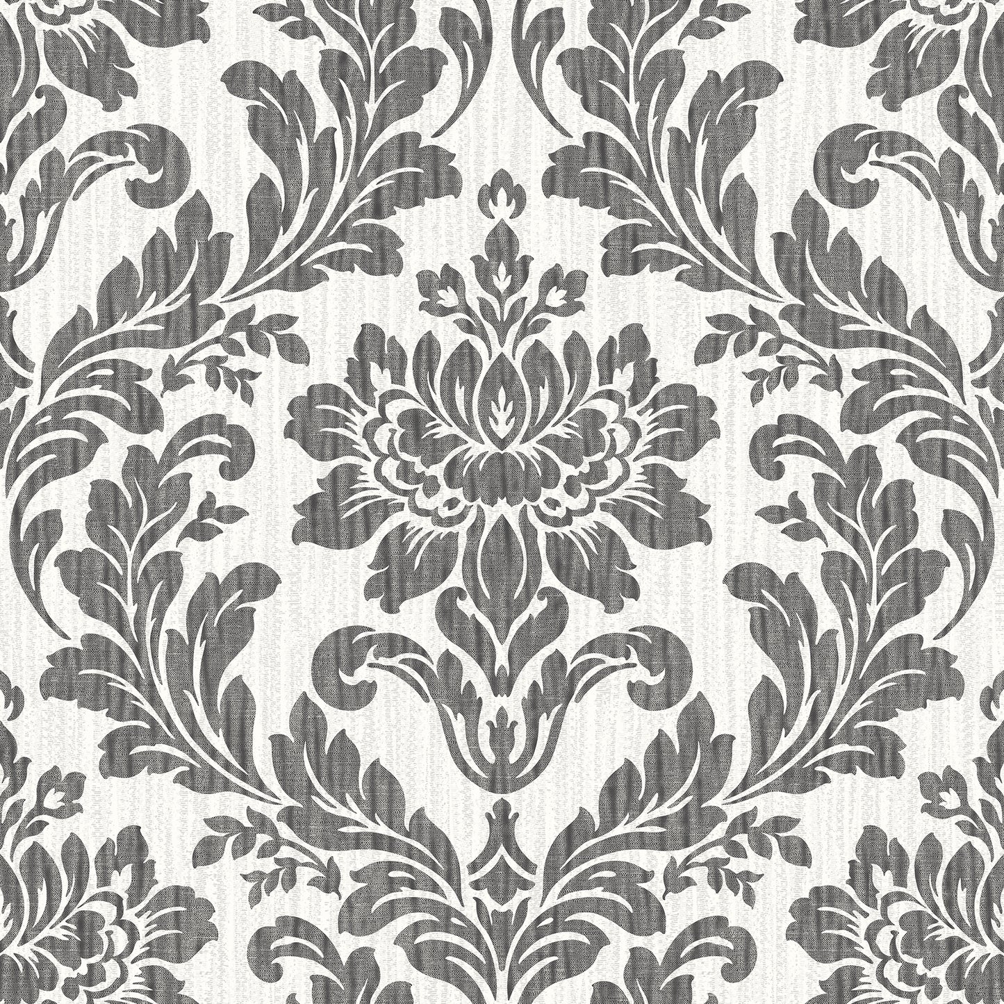 Advantage Galois Black Damask Wallpaper, 20.9-in by 33-ft