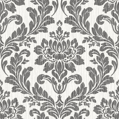 Advantage Galois Black Damask Wallpaper, 20.9-in by 33-ft