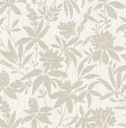 Advantage Riemann Beige Floral Wallpaper, 20.9-in by 33-ft