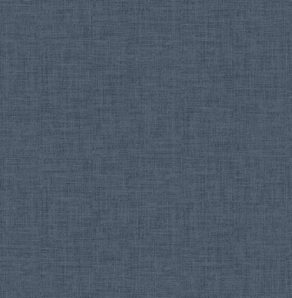 Advantage Wallis Indigo Faux Linen Wallpaper, 20.9-in by 33-ft