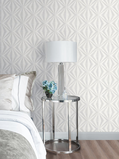 Advantage Monge Silver Geometric Wallpaper, 20.9-in by 33-ft