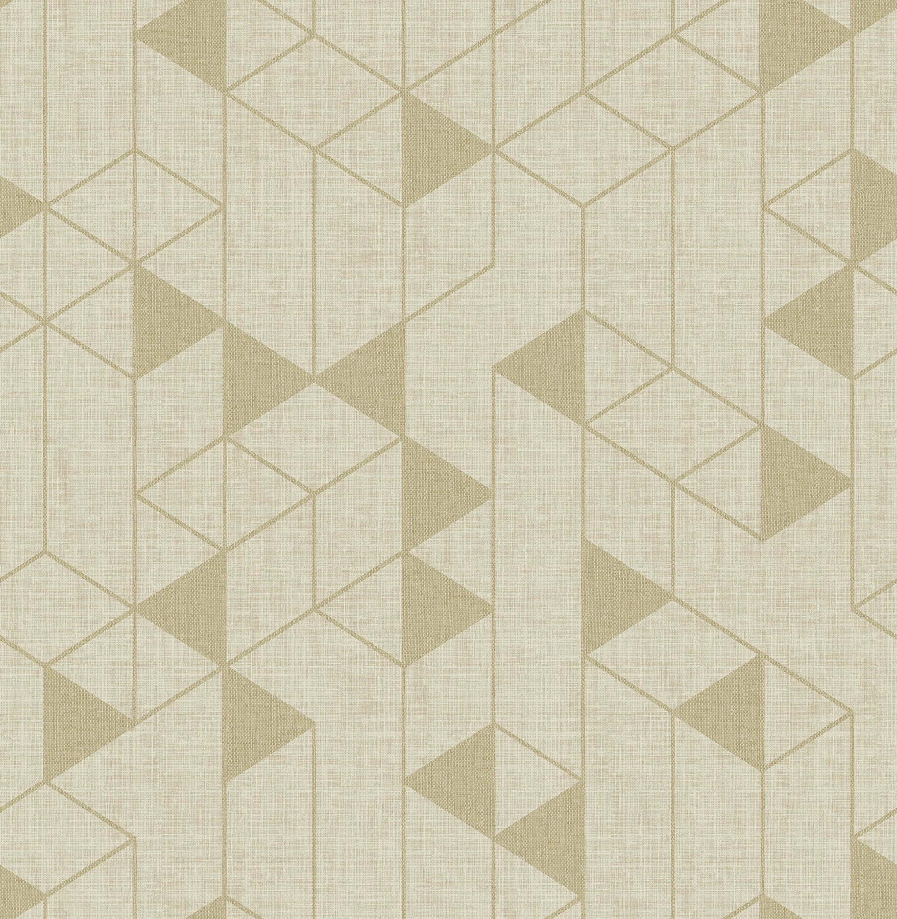 A-Street Prints Fairbank Gold Linen Geometric Wallpaper, 20.5-in by 33-ft