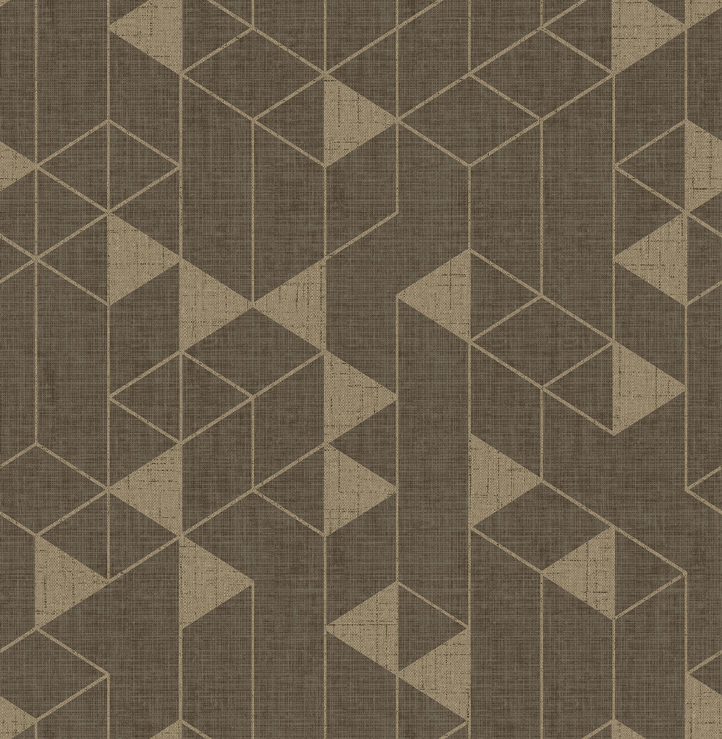 A-Street Prints Fairbank Chocolate Linen Geometric Wallpaper, 20.5-in by 33-ft