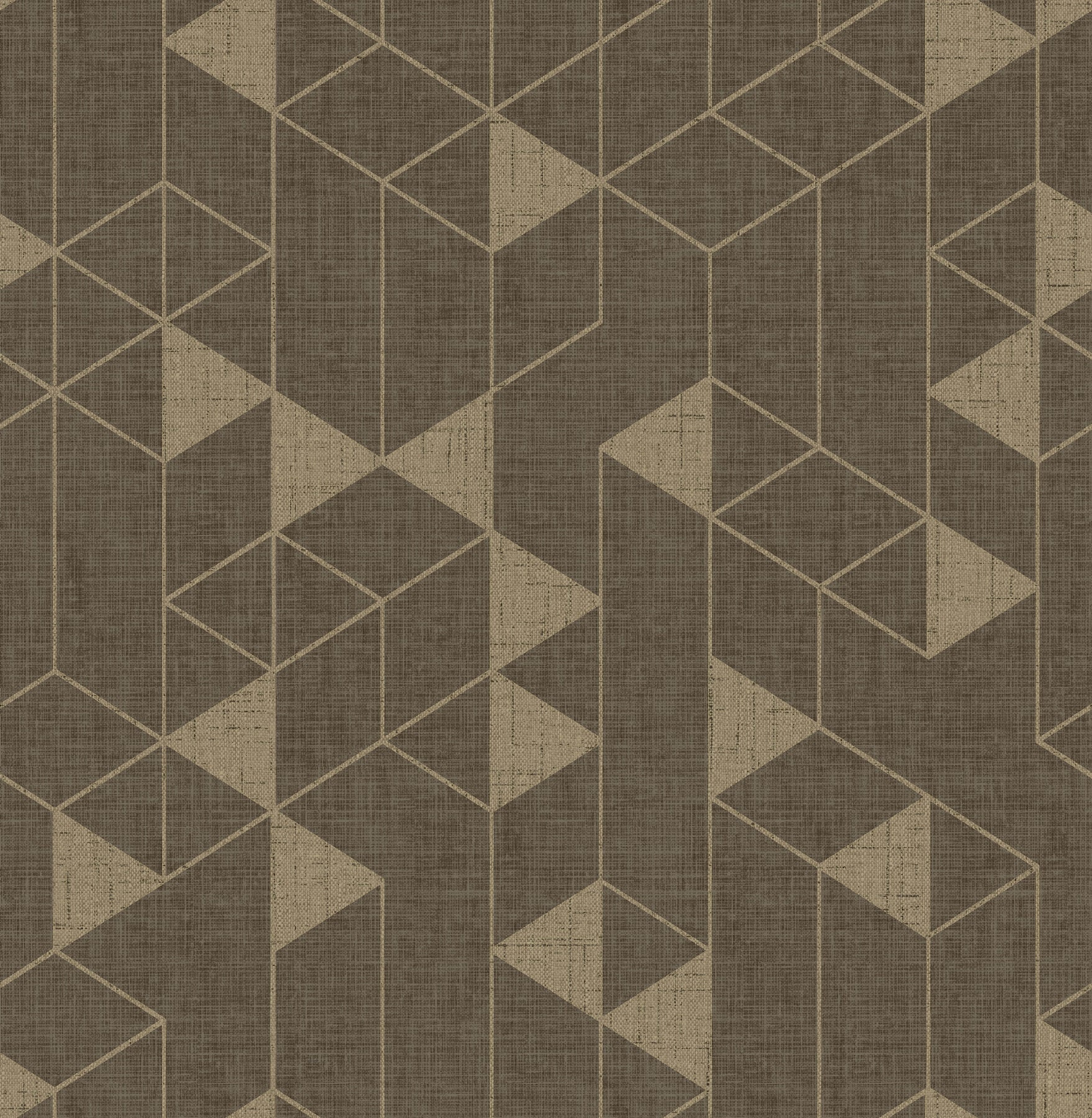 A-Street Prints Fairbank Chocolate Linen Geometric Wallpaper, 20.5-in by 33-ft