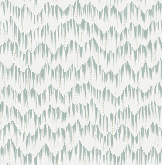 A-Street Prints Holmby Seafoam Brushstroke Zigzag Wallpaper, 20.5-in by 33-ft