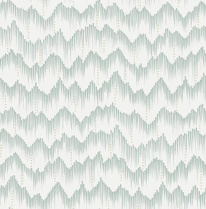 A-Street Prints Holmby Seafoam Brushstroke Zigzag Wallpaper, 20.5-in by 33-ft