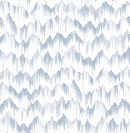 A-Street Prints Holmby Light Blue Brushstroke Zigzag Wallpaper, 20.5-in by 33-ft