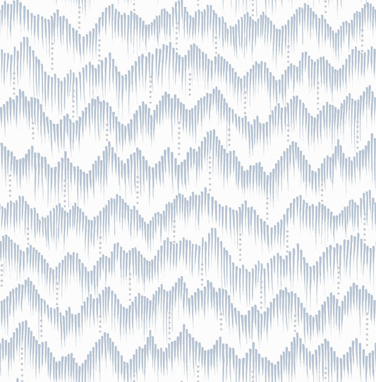 A-Street Prints Holmby Light Blue Brushstroke Zigzag Wallpaper, 20.5-in by 33-ft