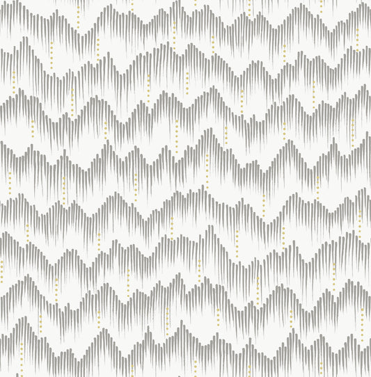 A-Street Prints Holmby Grey Brushstroke Zigzag Wallpaper, 20.5-in by 33-ft