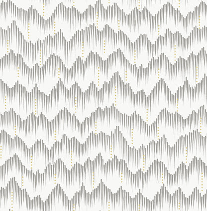 A-Street Prints Holmby Grey Brushstroke Zigzag Wallpaper, 20.5-in by 33-ft