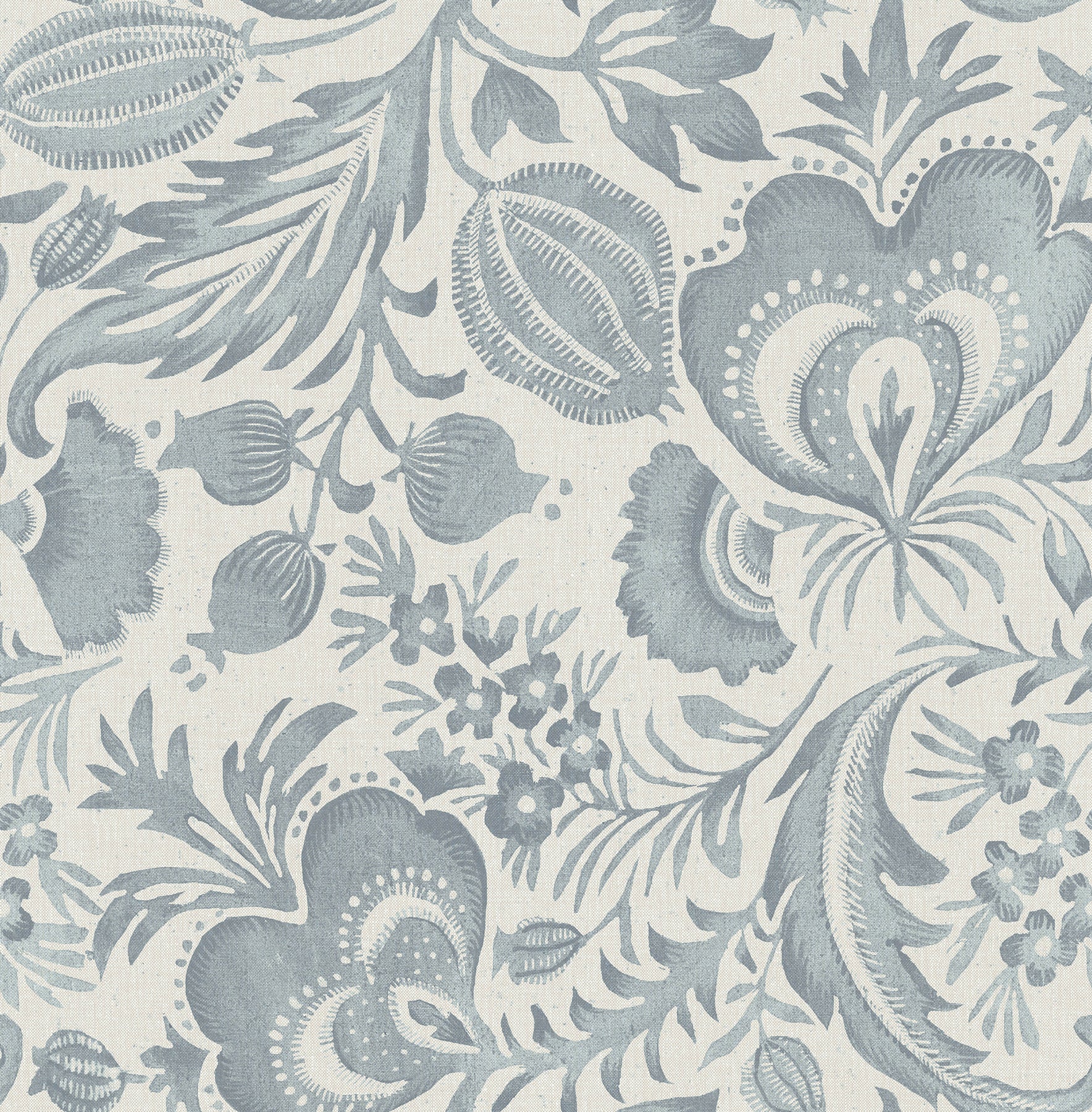 A-Street Prints Culver Slate Jacobean Wallpaper, 20.5-in by 33-ft