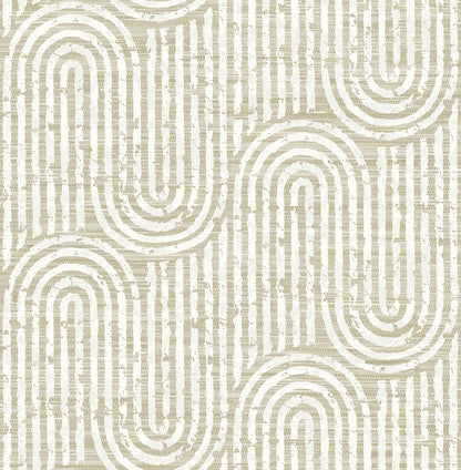 A-Street Prints Trippet Light Brown Zen Waves Wallpaper, 20.5-in by 33-ft